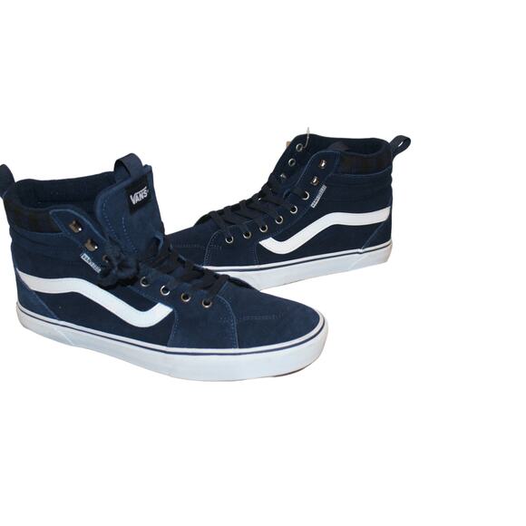 NEW MEN'S SZ 11 13 VANS FILMORE HI VANSGUARD‎ SUEDE SNEAKERS BLUE WHITE - Picture 3 of 7